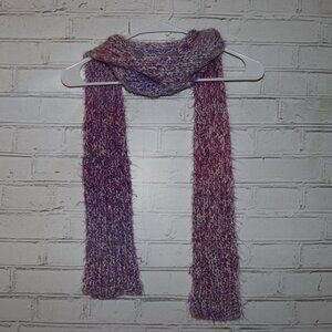 💜 Handmade Knit Scarf · 6" × 72" Soft, fuzzy, and beautifully blended in purple
